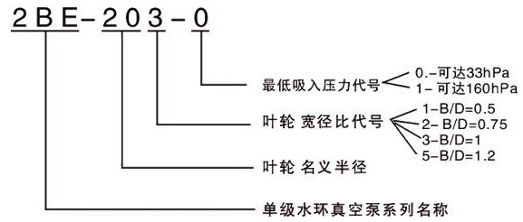 2BE系列水環(huán)式真空泵型號(hào)意義