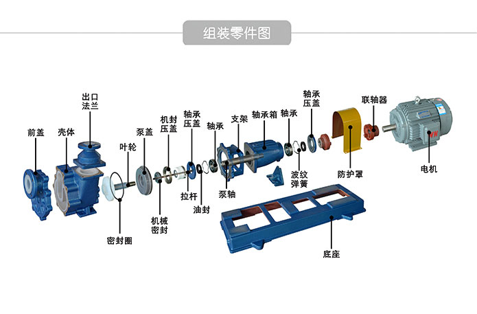 FZB耐腐蝕氟塑料自吸泵結構圖